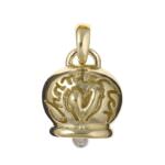 Campanella in oro giallo e un diamante nel batacchio