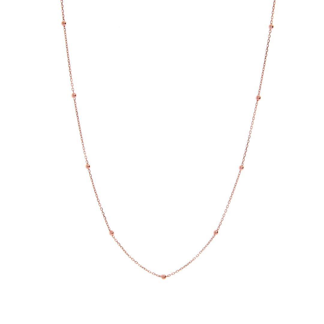 Catena Pallinata 80 Cm. In Oro Rosa 9 Kt.