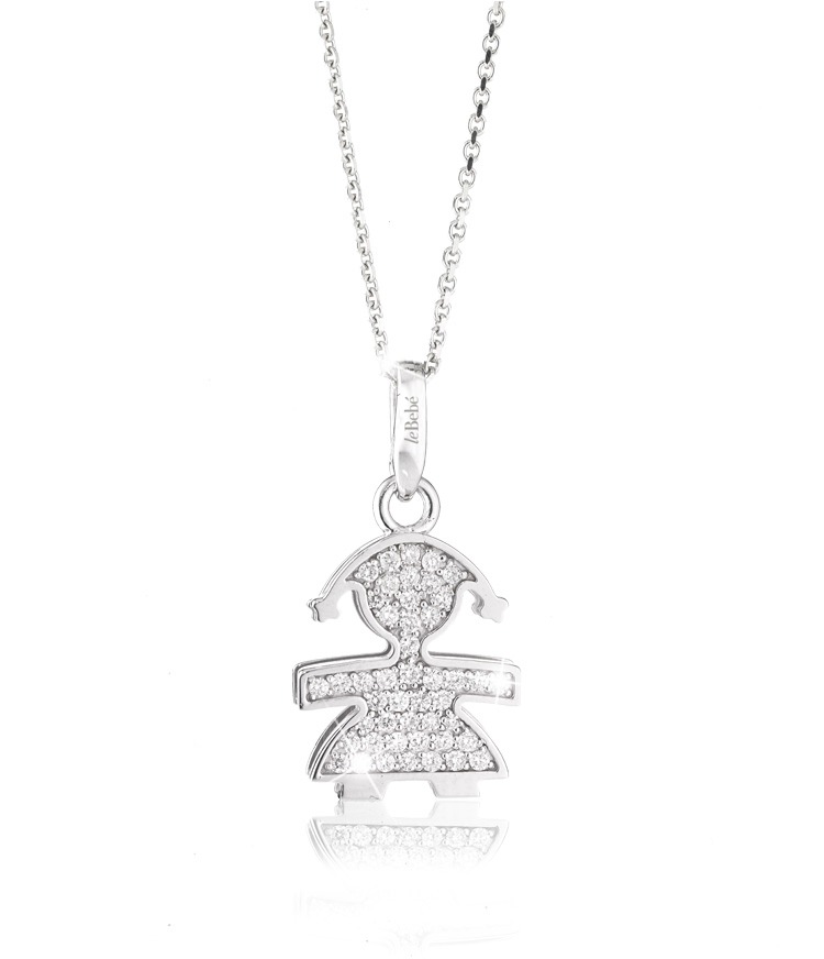 Pavé micro-setting bimba piccolo oro bianco