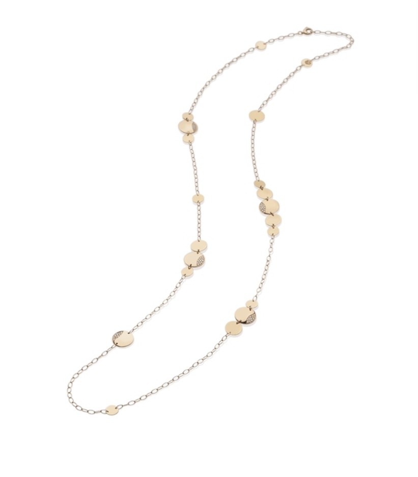 Collana Paillettes 90 cm in oro rosa 18Kt e diamanti