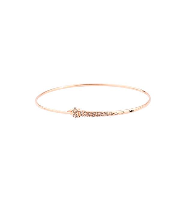 Bracciale Bangle oro rosa e diamanti brown