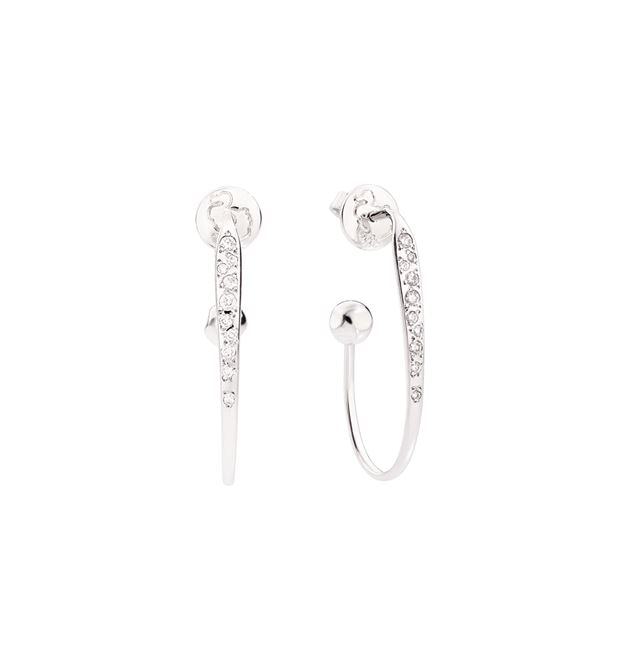 Orecchino bangle incassato oro bianco