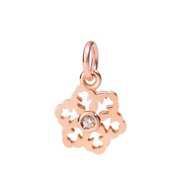 Fiocco di neve oro rosa 9kt
