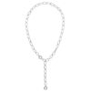 Collana 61 cm in oro bianco 18 kt con due elementi in diamanti